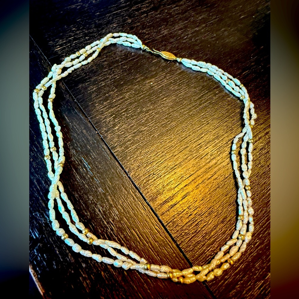 Vintage Rice Pearl Necklace